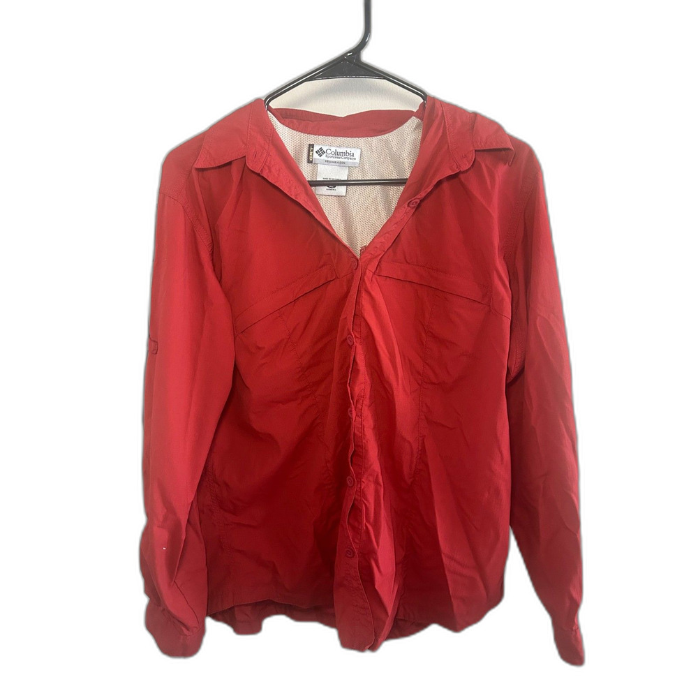 Columbia GRT Women’s Red Lightweight Button Up Jacket Size XL
